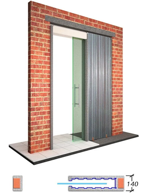 1 FRAMELESS GLASS DOOR in 1 POCKET