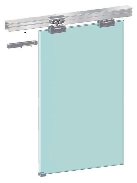 1D1T-F-SB 1 Door 1 Track - Frameless glass - Soft Brake