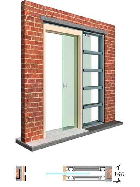 1D1B-F-WW  1 DOOR in 1 BOX - Frameless glass door