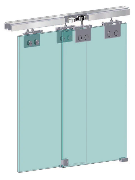 2DDT-F 2 Doors Dual Track - Frameless glass